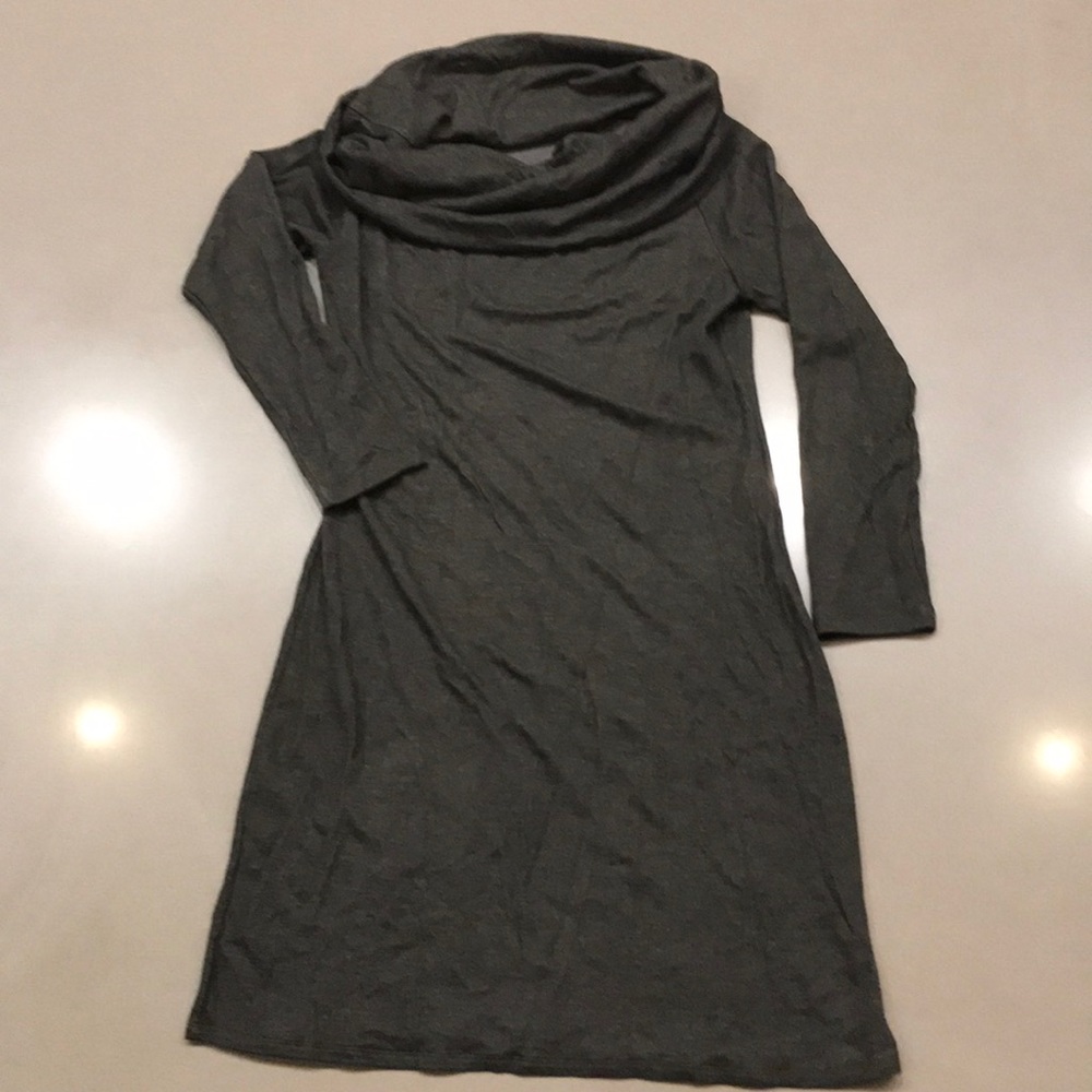 Josie Natori Gray Cowl Neck Dress
